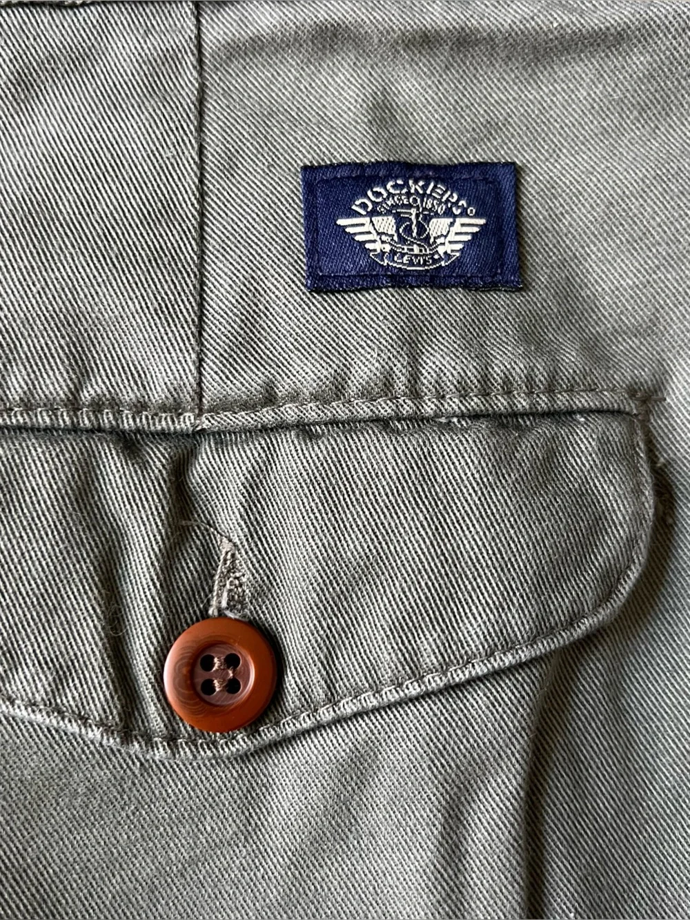 Dockers Olive Khaki Pleated Men's Chinos